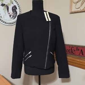 Topshop Black Asymmetrical Blazer